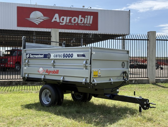 Carreta Agricola Basculante Cbtec-Hc 5000 Lateral Movel- Rodado Duplo Com Pneus 7.50X16- Tecmesteel